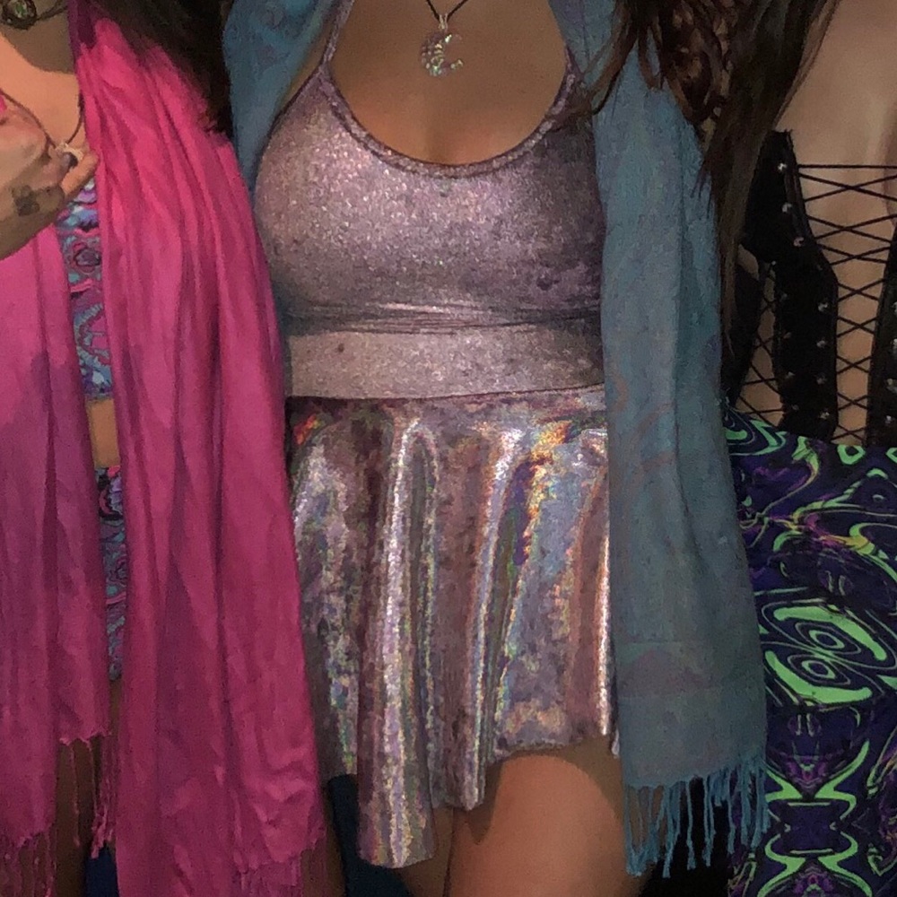 *SOLD* Holo Purple Skater Dress